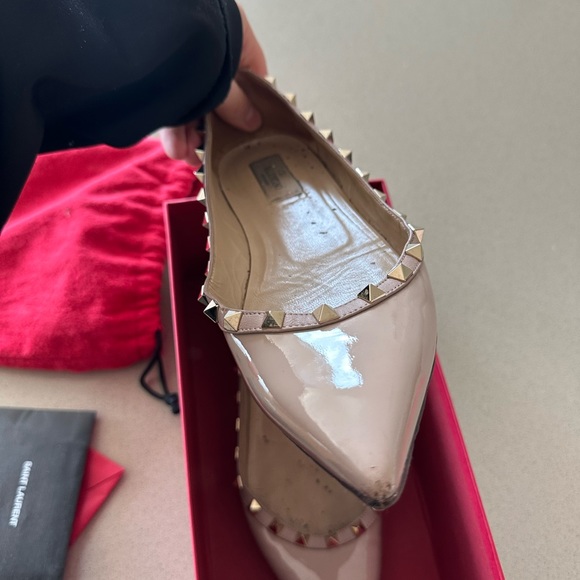 Valentino Rockstud Pointed Toe Ballerina Flat (Women) - Picture 5 of 7